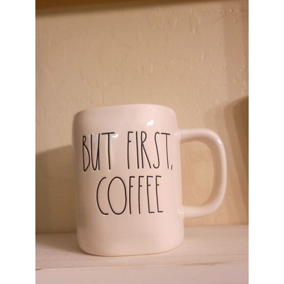 Rae Dunn  BUT FIRST COFFEE white coffee cup - Picture 9 of 12